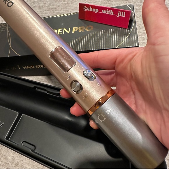 Gold Hair Straightener and Curler 2 in 1, Flat Iron Curling Iron in One, 1 inch - Picture 13 of 13